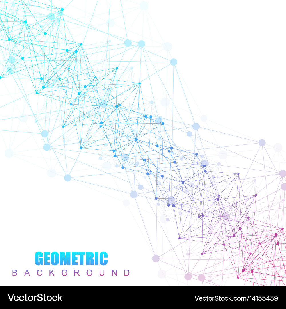 Geometric abstract background with connected line Vector Image