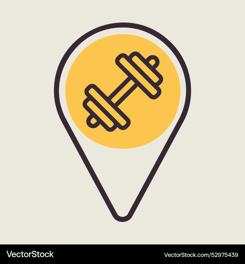 Gym pin map icon pointer markers Vector Image