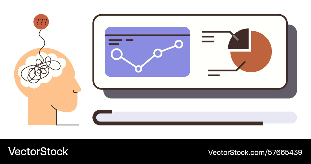 Human thinking process and data simplification Human thinking process and data simplification vector image