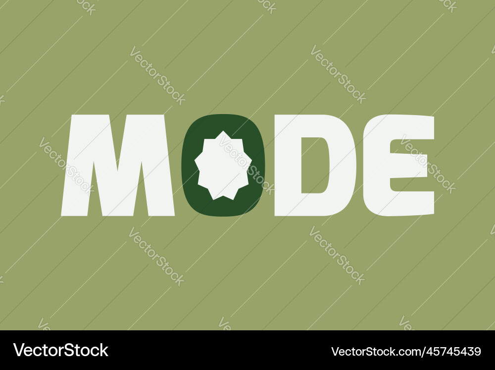 Mode text with button symbol tshirt design vector image