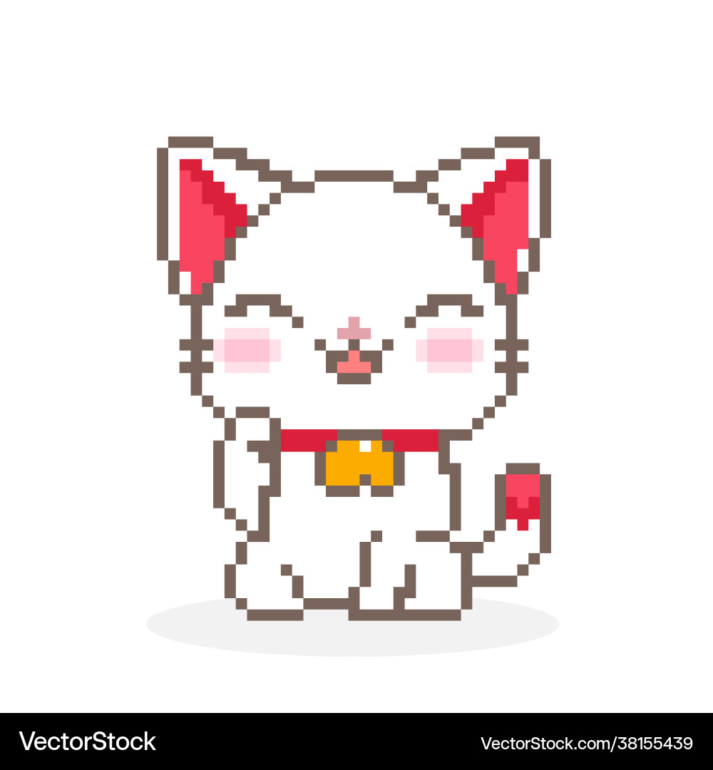Pixel cat image for game assets Vector Image