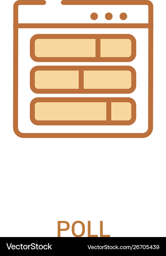 Poll concept 2 colored icon simple line element Poll concept 2 colored icon simple line element Vector Image