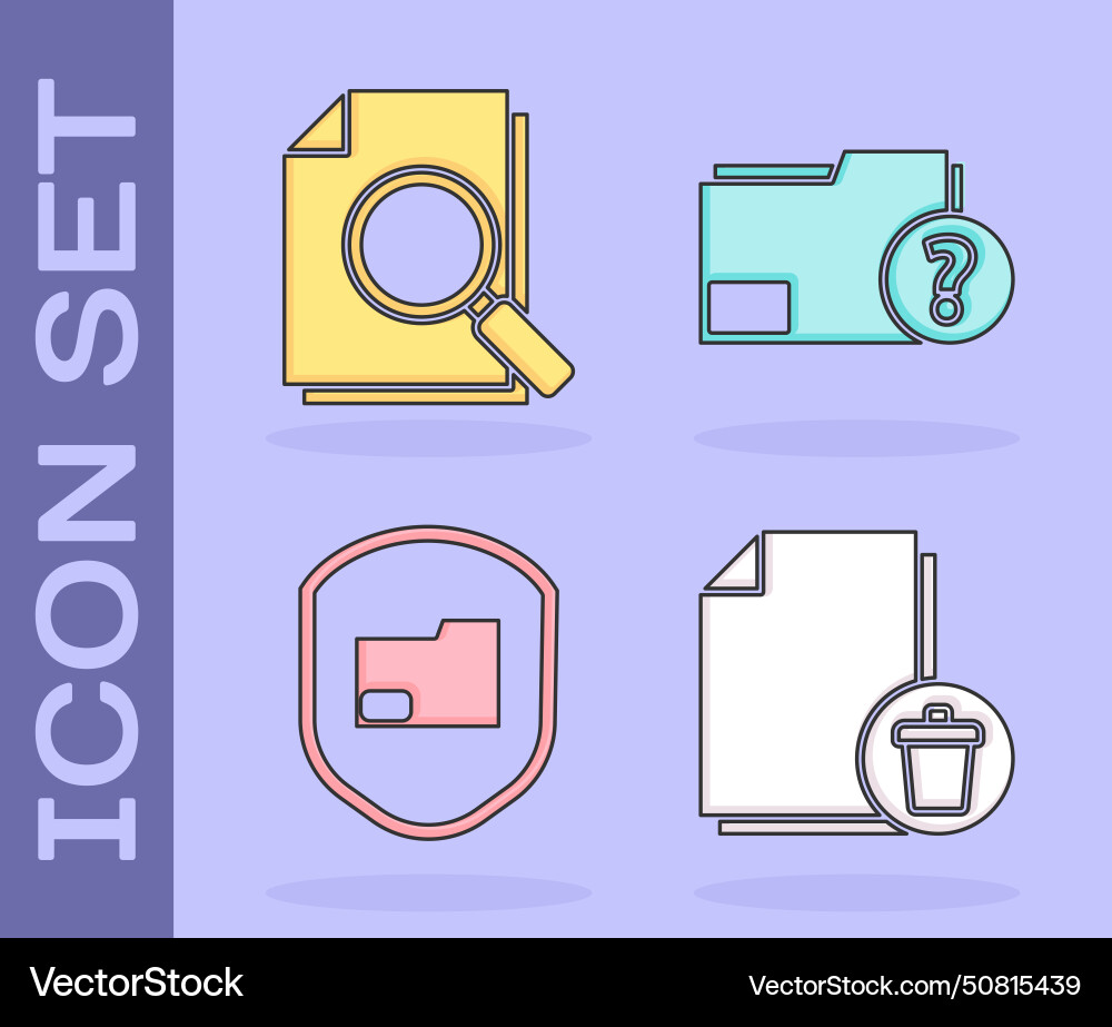 Set delete file document with search Set delete file document with search vector image