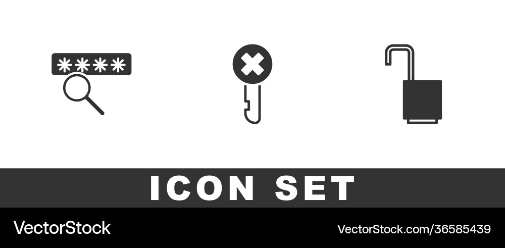 Set password protection wrong key and open vector image