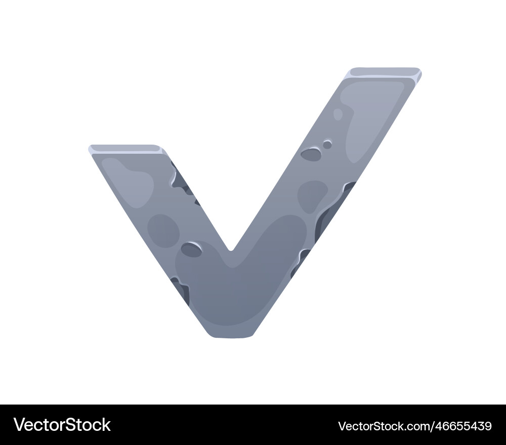 Stone checkbox tick metal plaque button for gui Stone checkbox tick metal plaque button for gui Vector Image