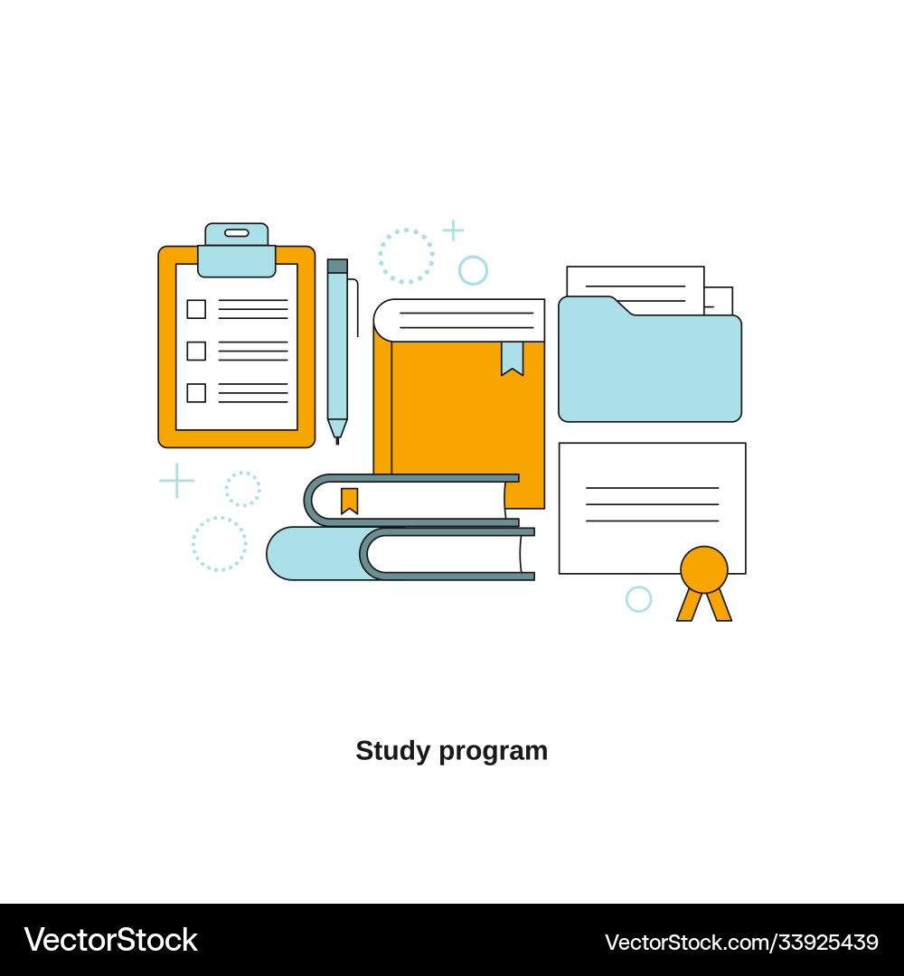 Study program concept Vector Image