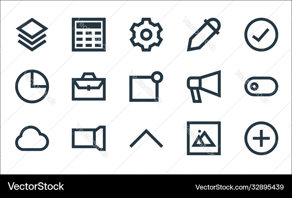 User interface line icons linear set quality User interface line icons linear set quality Vector Image