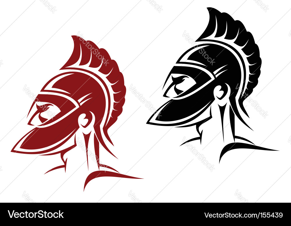 Warrior Helmet - Power & Protection vector image