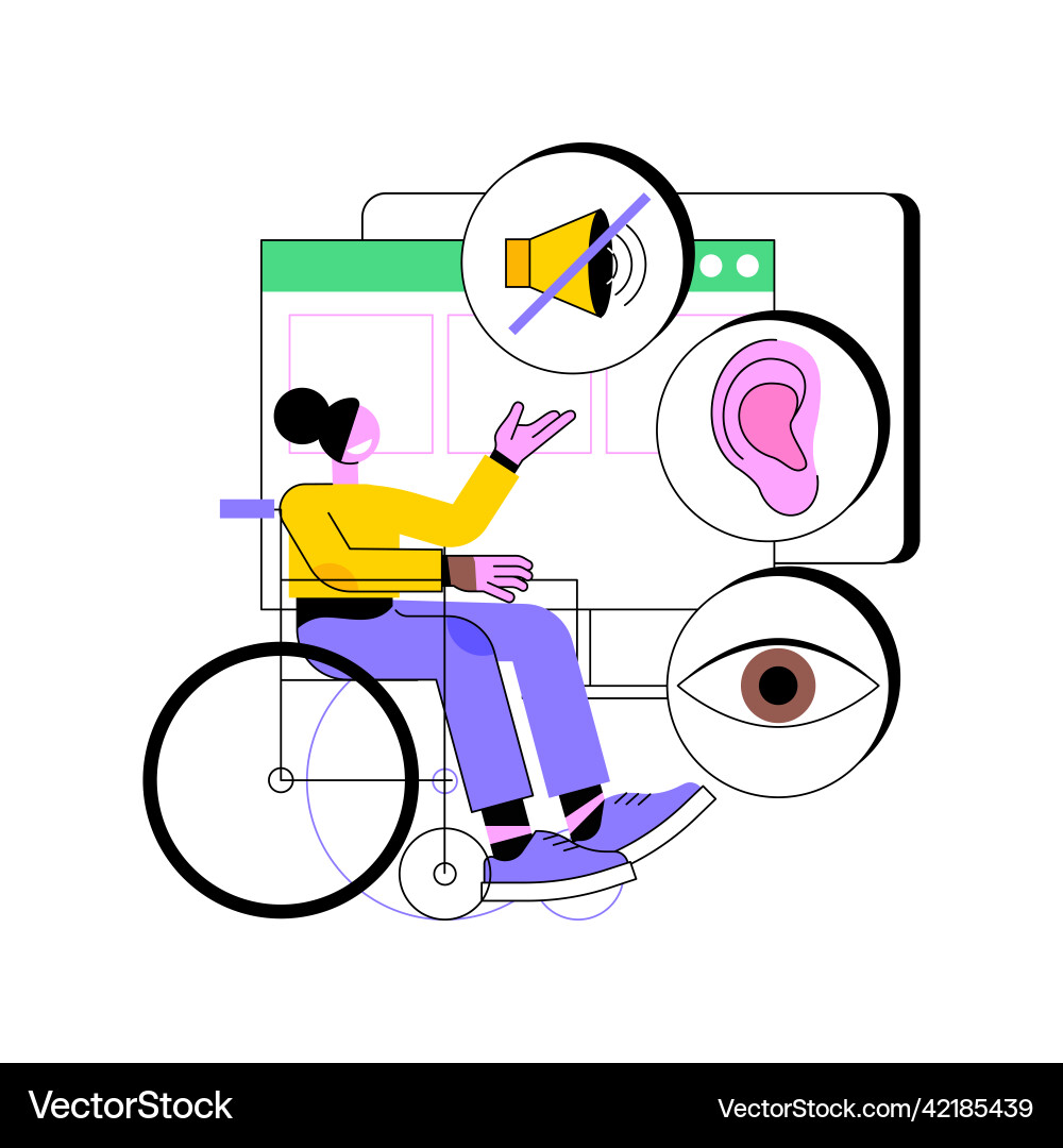 Web accessibility program abstract concept Web accessibility program abstract concept vector image