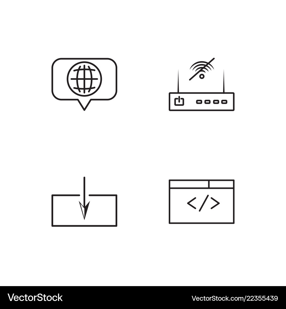 Web simple outlined icons set Vector Image