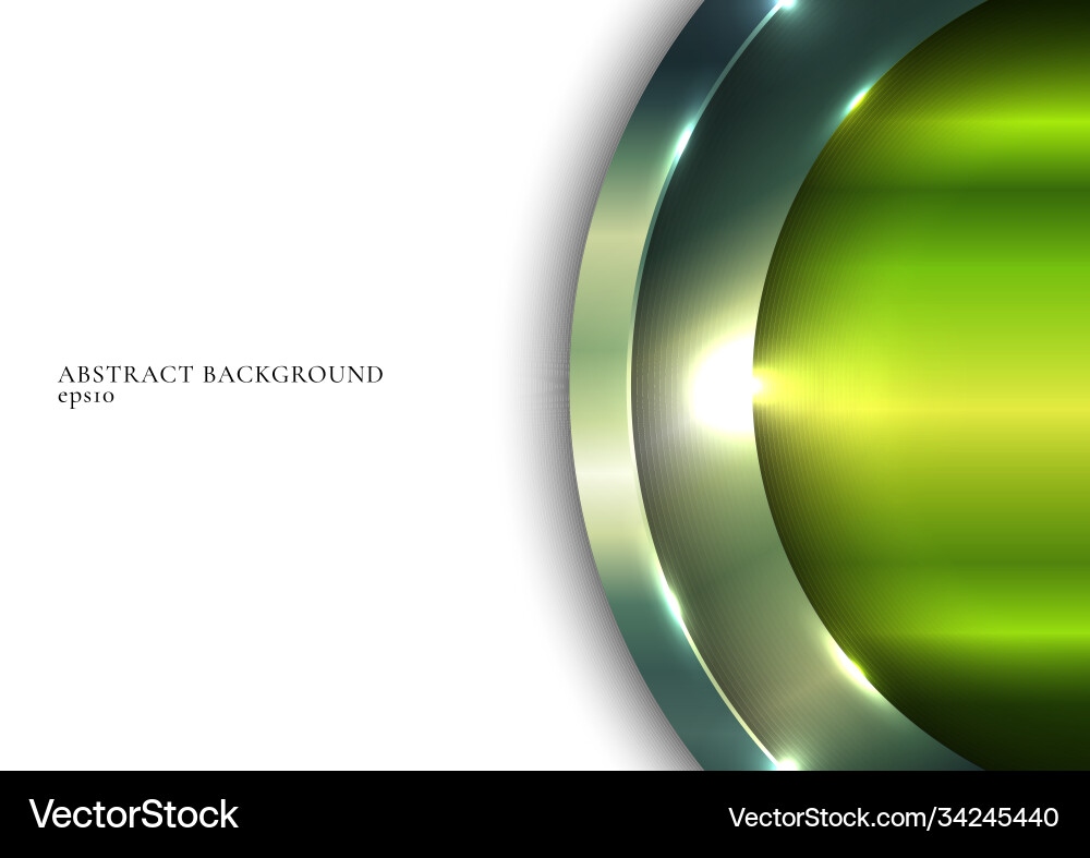 3d green metallic shiny circle overlapping 3d green metallic shiny circle overlapping vector image