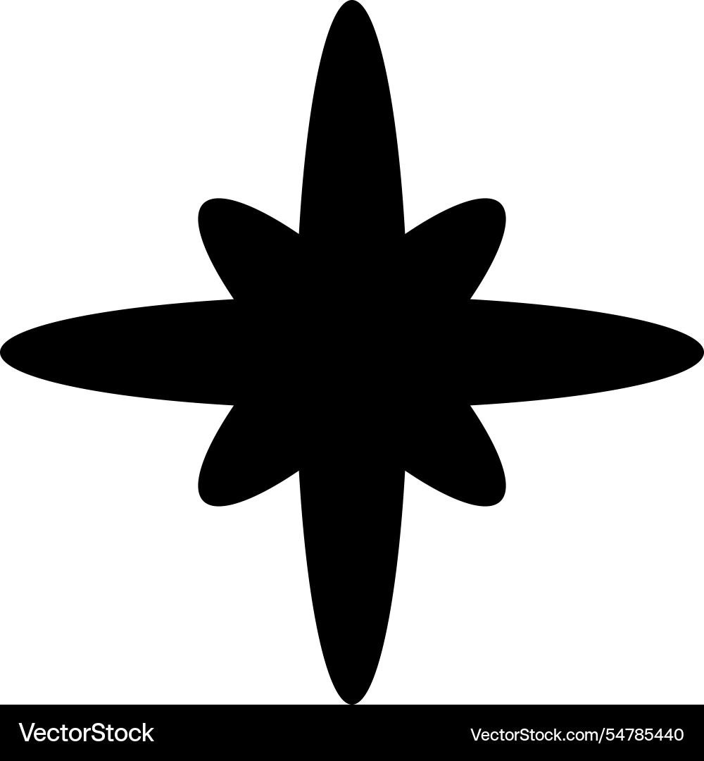 Black star blinking spark element Vector Image