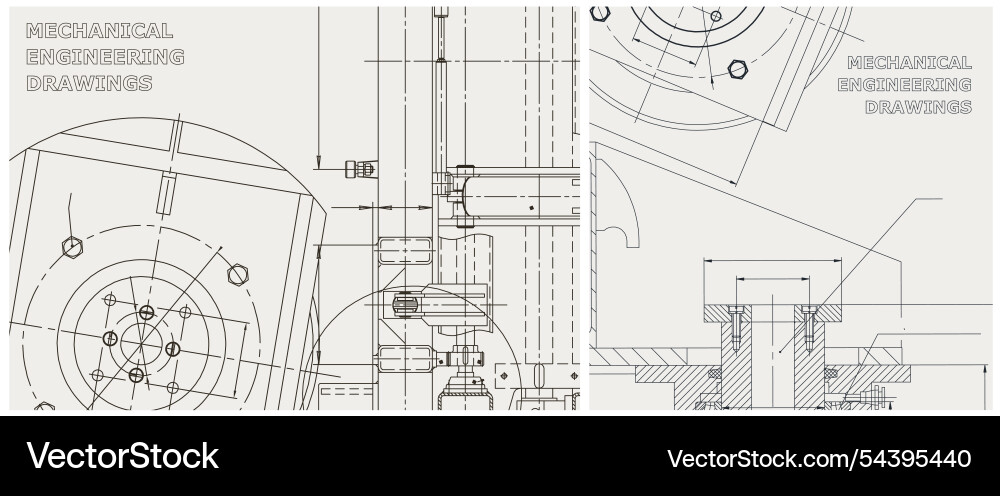 Blueprint set engine line drawing Blueprint set engine line drawing vector image