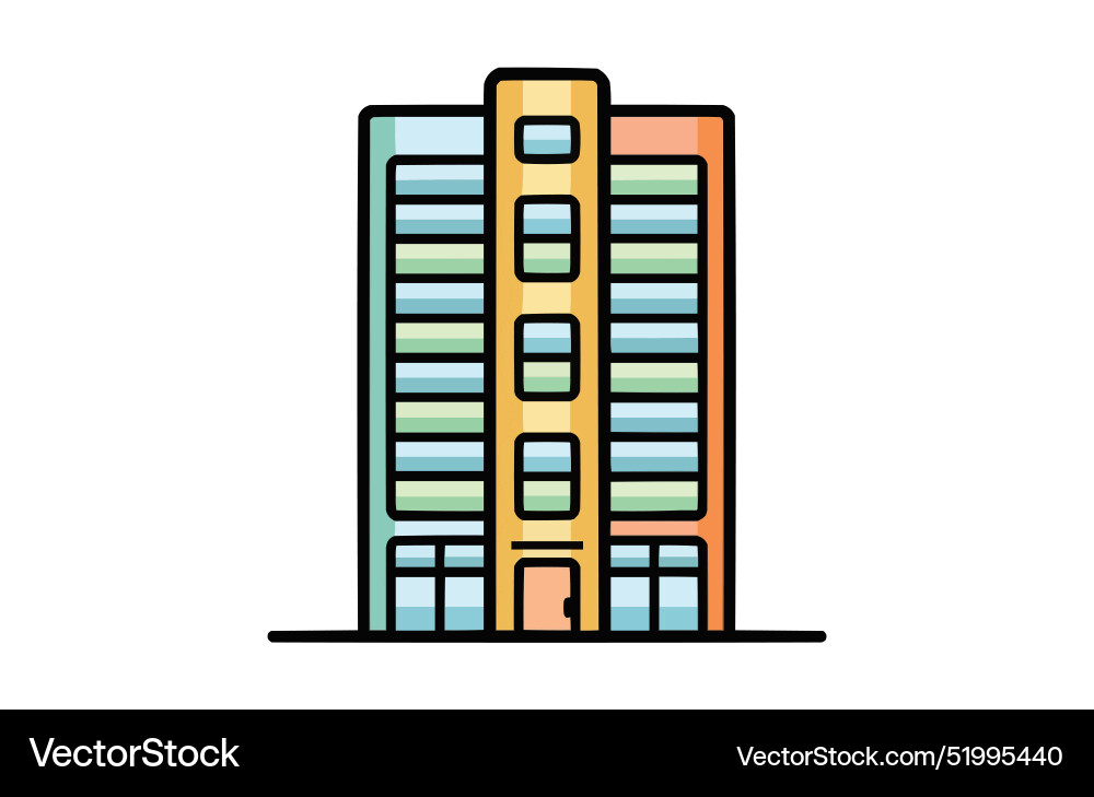 Building color icon isolated on white background Vector Image