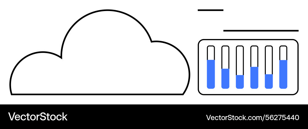 Cloud storage with data analytics dashboard Vector Image