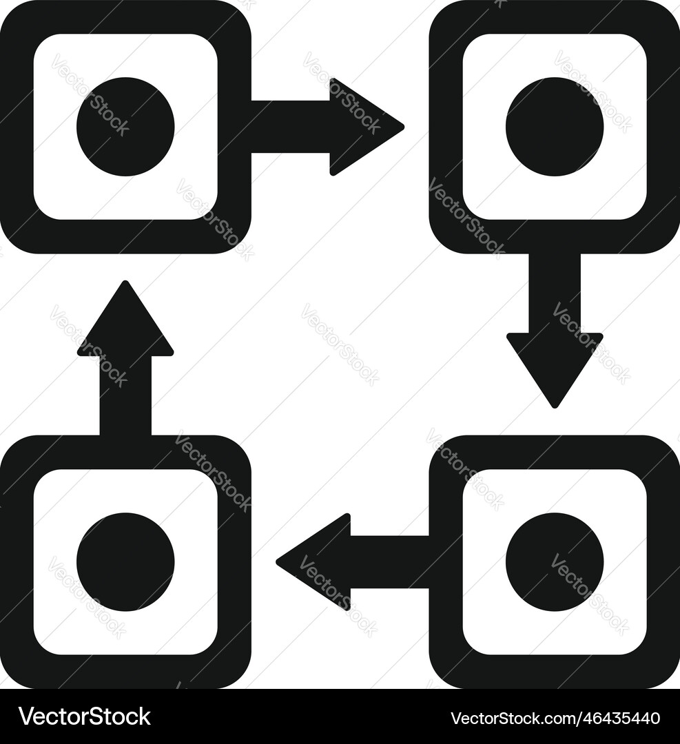 Crypto move icon simple block chain Crypto move icon simple block chain vector image