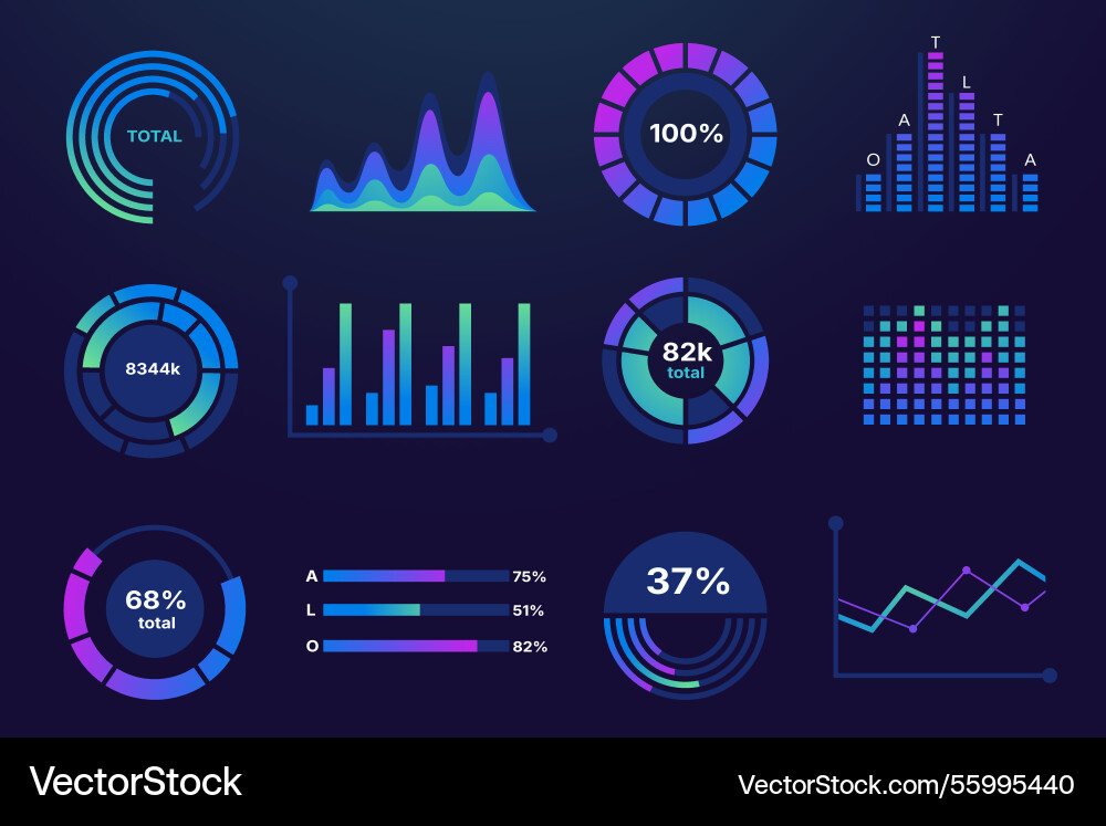 Data chart graph business statistics infographic Data chart graph business statistics infographic vector image