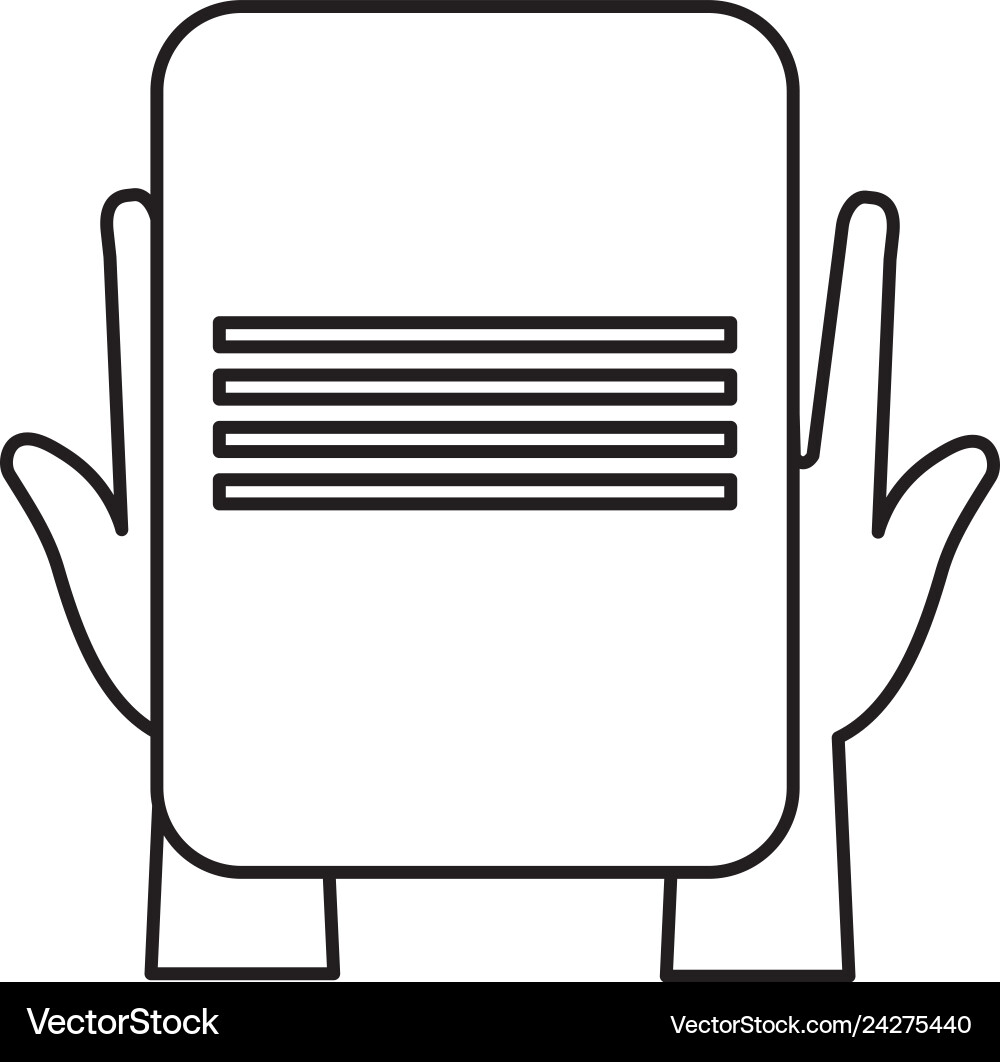 Hands with paper document Vector Image