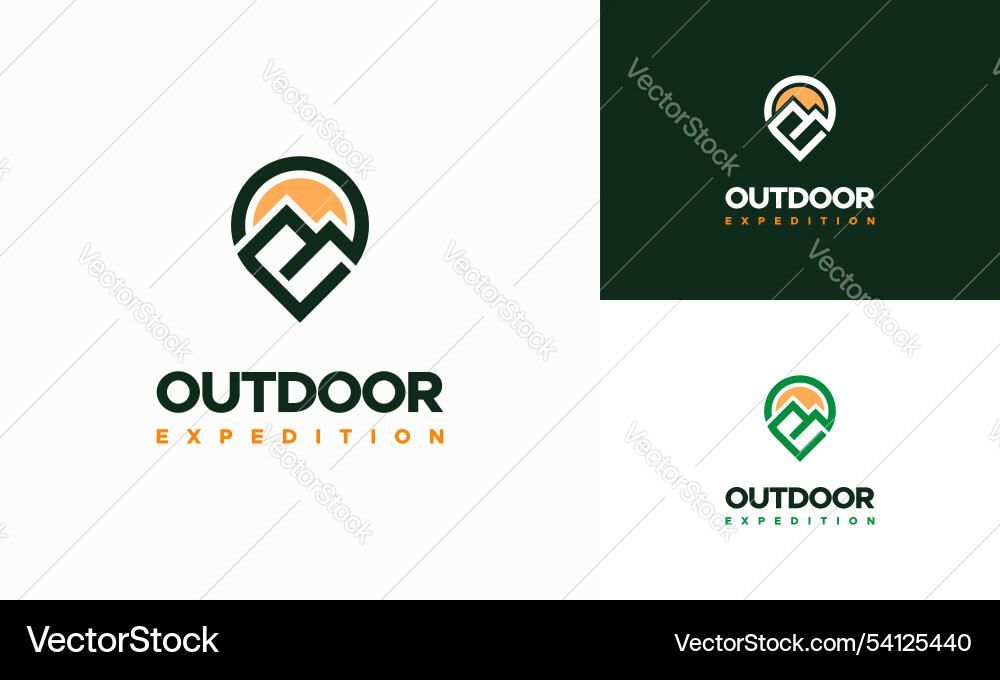 Mountain expedition logo designs concept outdoor Mountain expedition logo designs concept outdoor vector image