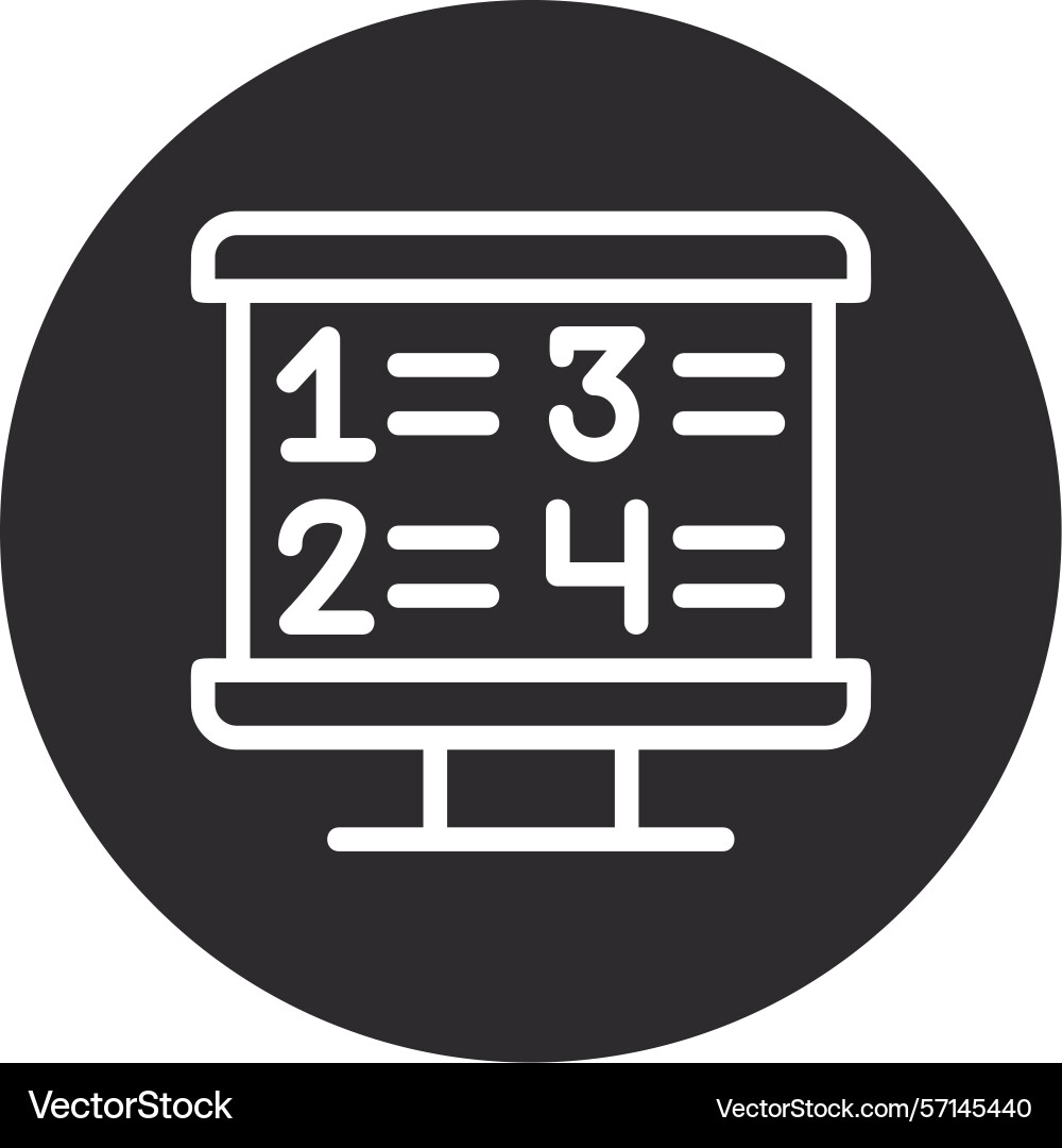 Numbered list inverted circle black Vector Image