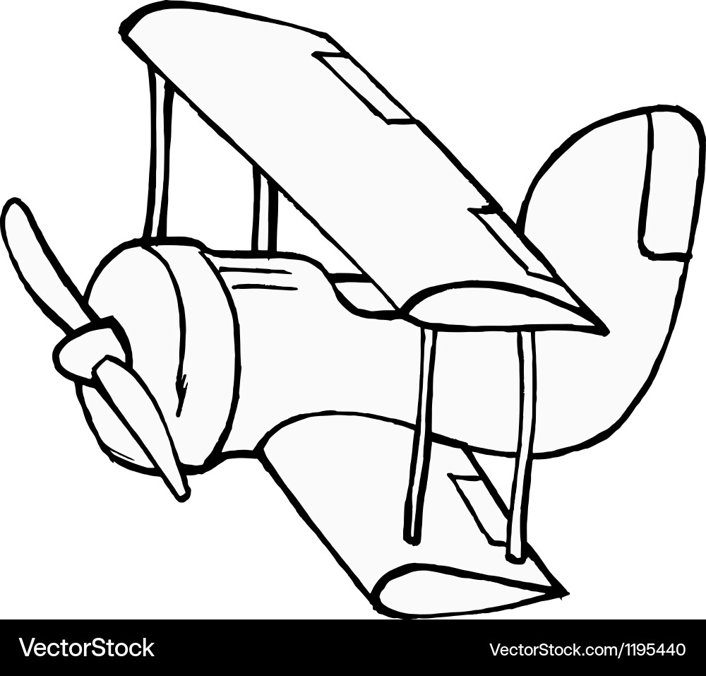 Retro Biplane Toy Airplane Vector Image