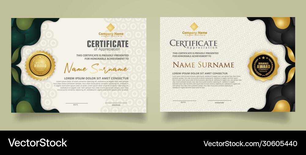Set modern certificate template with geometric Set modern certificate template with geometric vector image