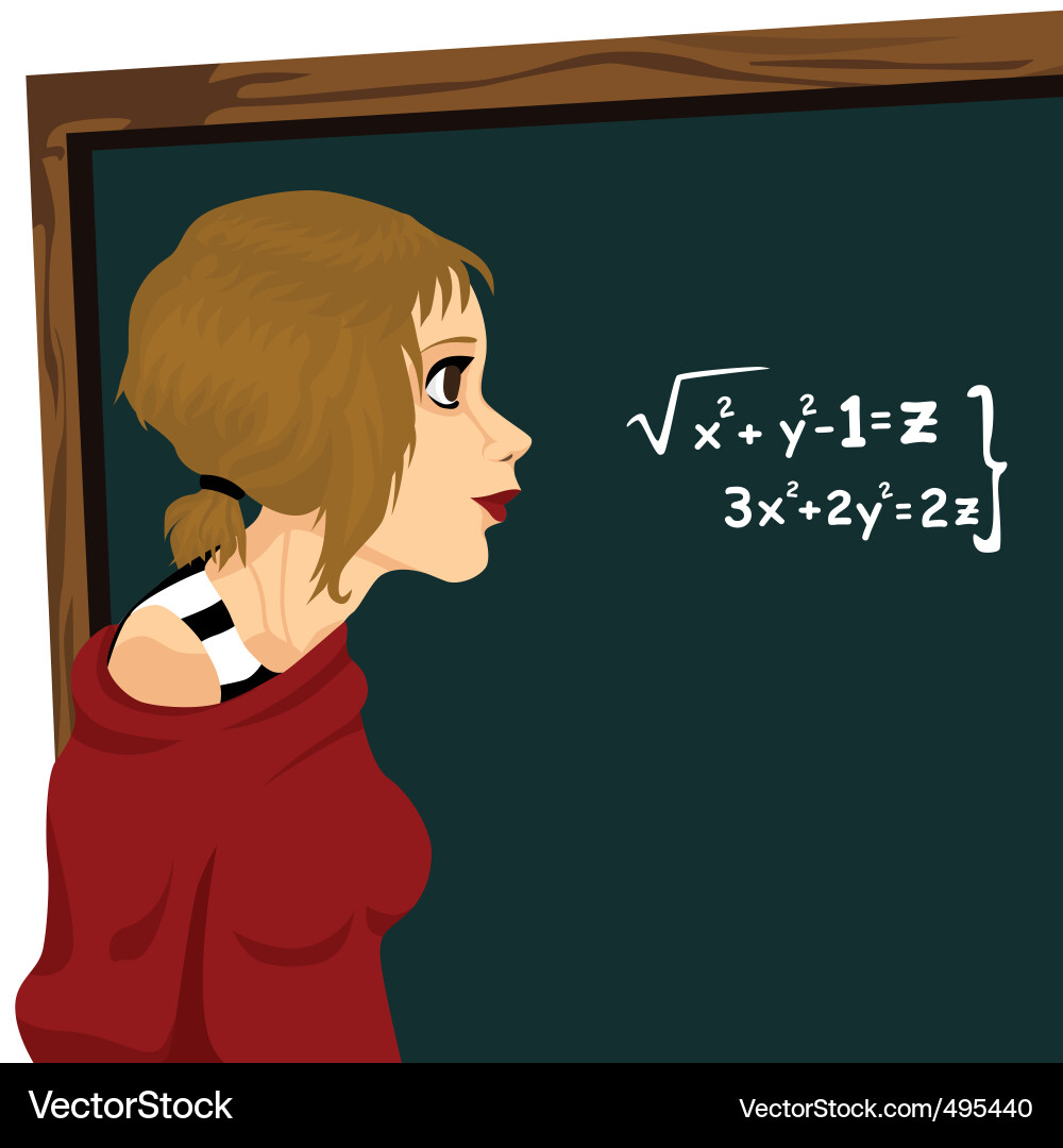 Student with chalkboard Vector Image