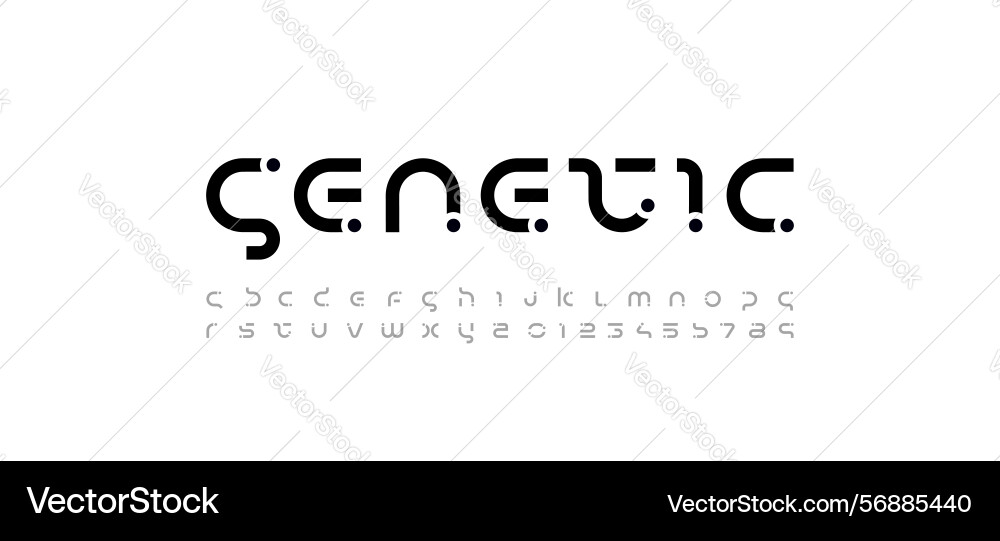 Technology science font cyber alphabet with dots Technology science font cyber alphabet with dots vector image