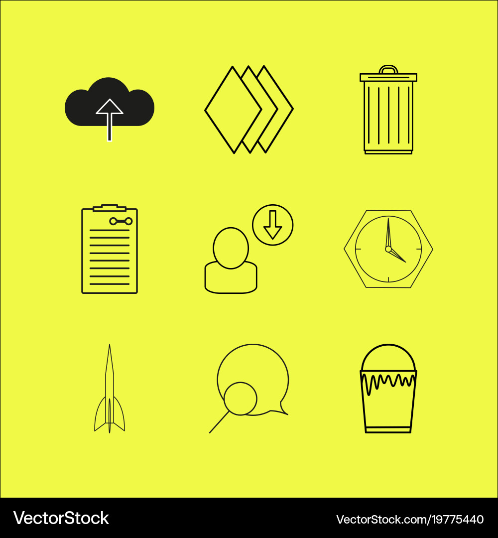 Web linear icon set simple outline icons Vector Image
