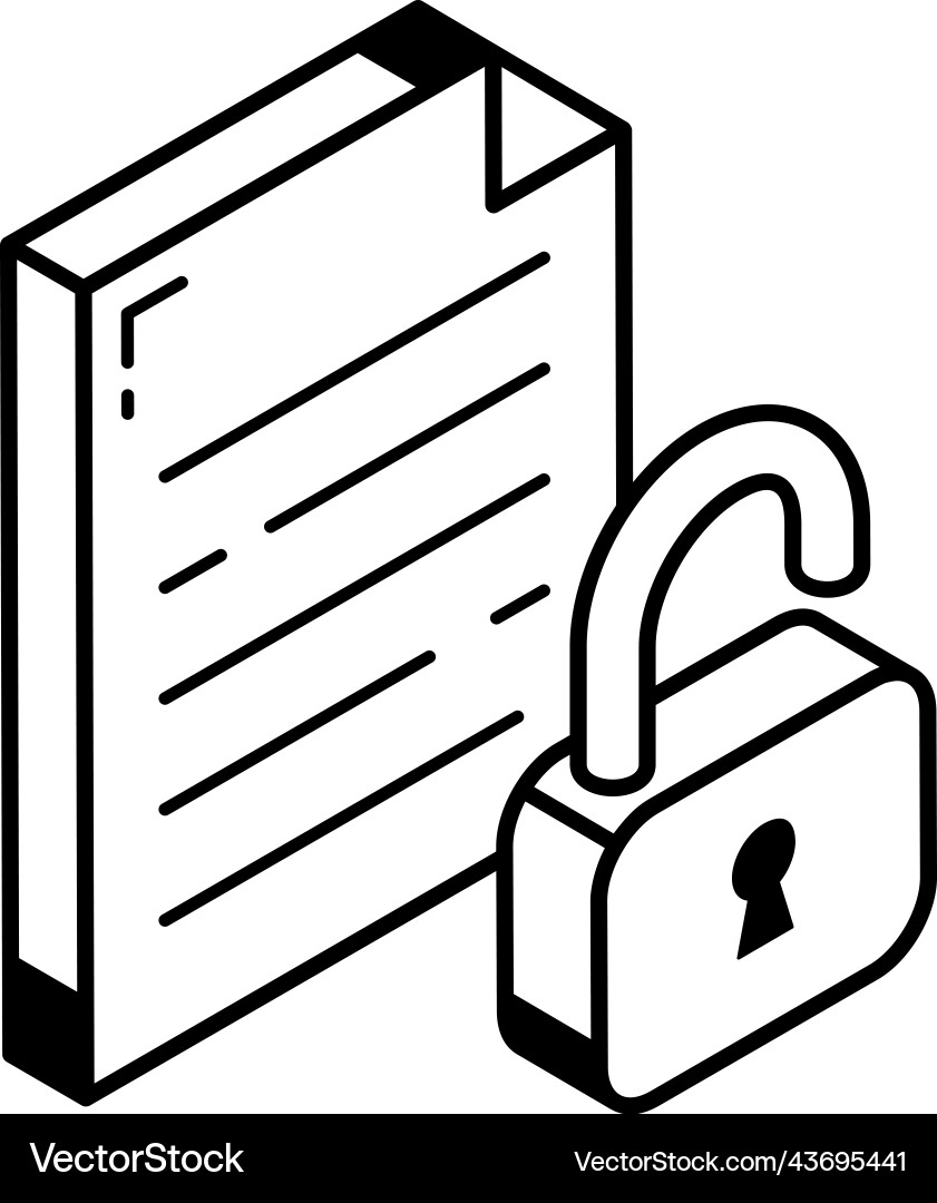 A file lock editable line icon Vector Image