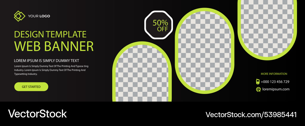 Abstract web banner template design vector image