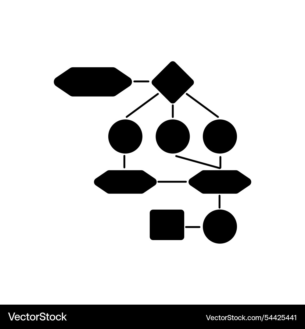 Black flowchart for strategy workflow Vector Image