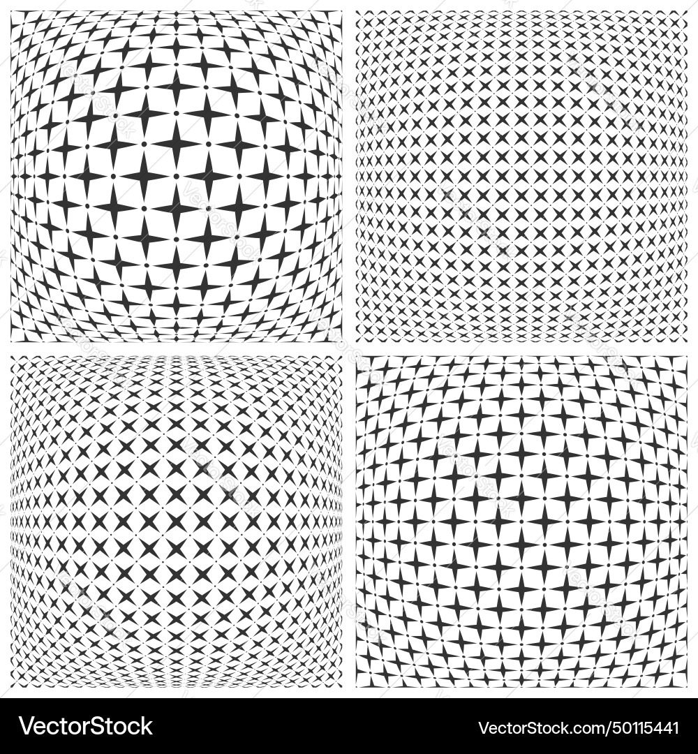 Convex patterns 3d illusion set vector image