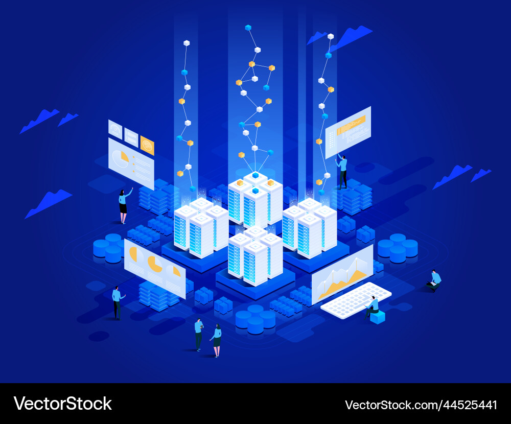 Data visualization concept 3d isometric Vector Image