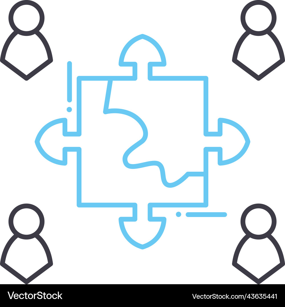 Delegating task line icon outline symbol Vector Image