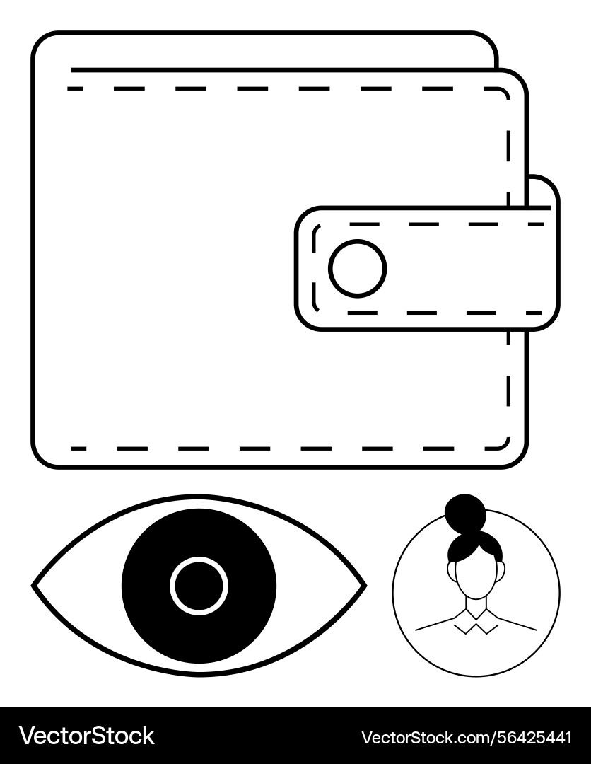 Digital wallet with security features and personal Digital wallet with security features and personal vector image