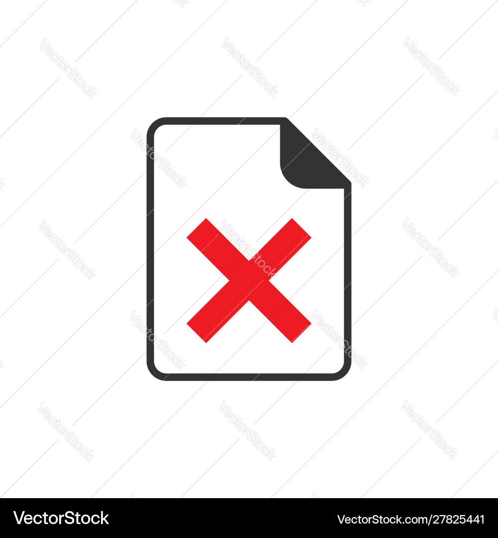 Document error icon in flat style broken report Document error icon in flat style broken report Vector Image