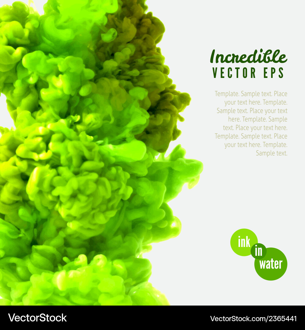 Dynamic Green Ink Swirls vector image