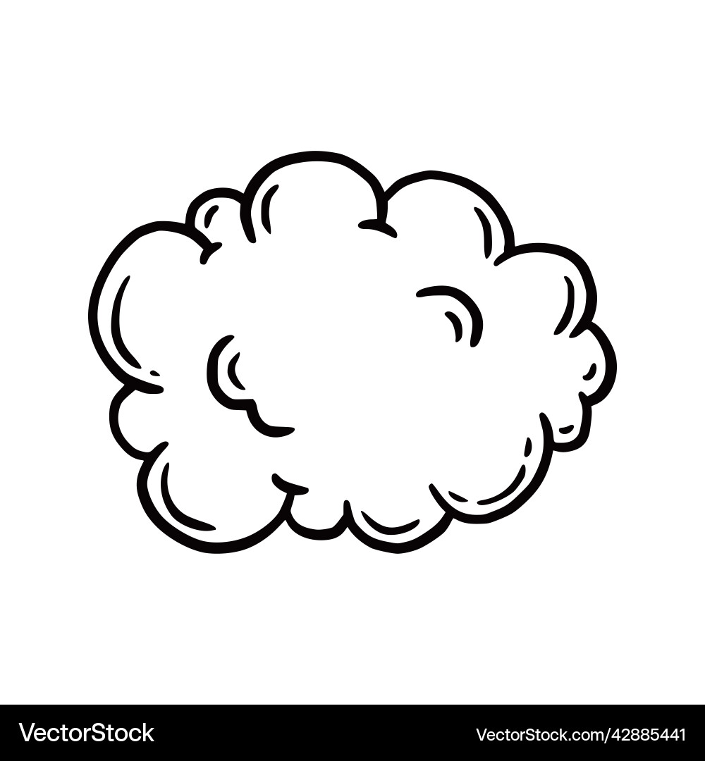 Hand drawn cloud set doodle Royalty Free Vector Image