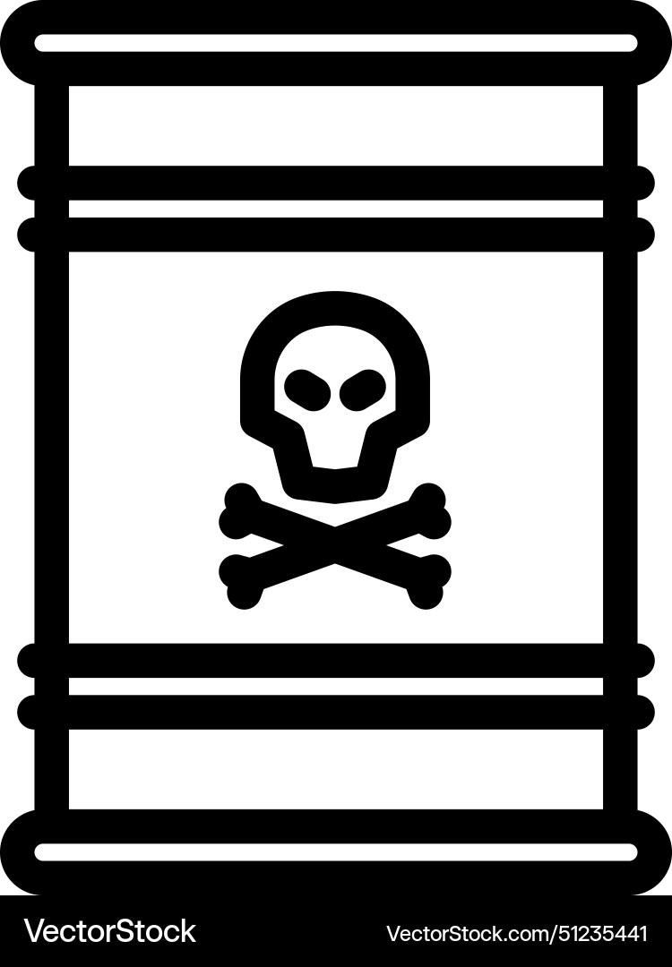 Hazardous waste sorting line icon vector image