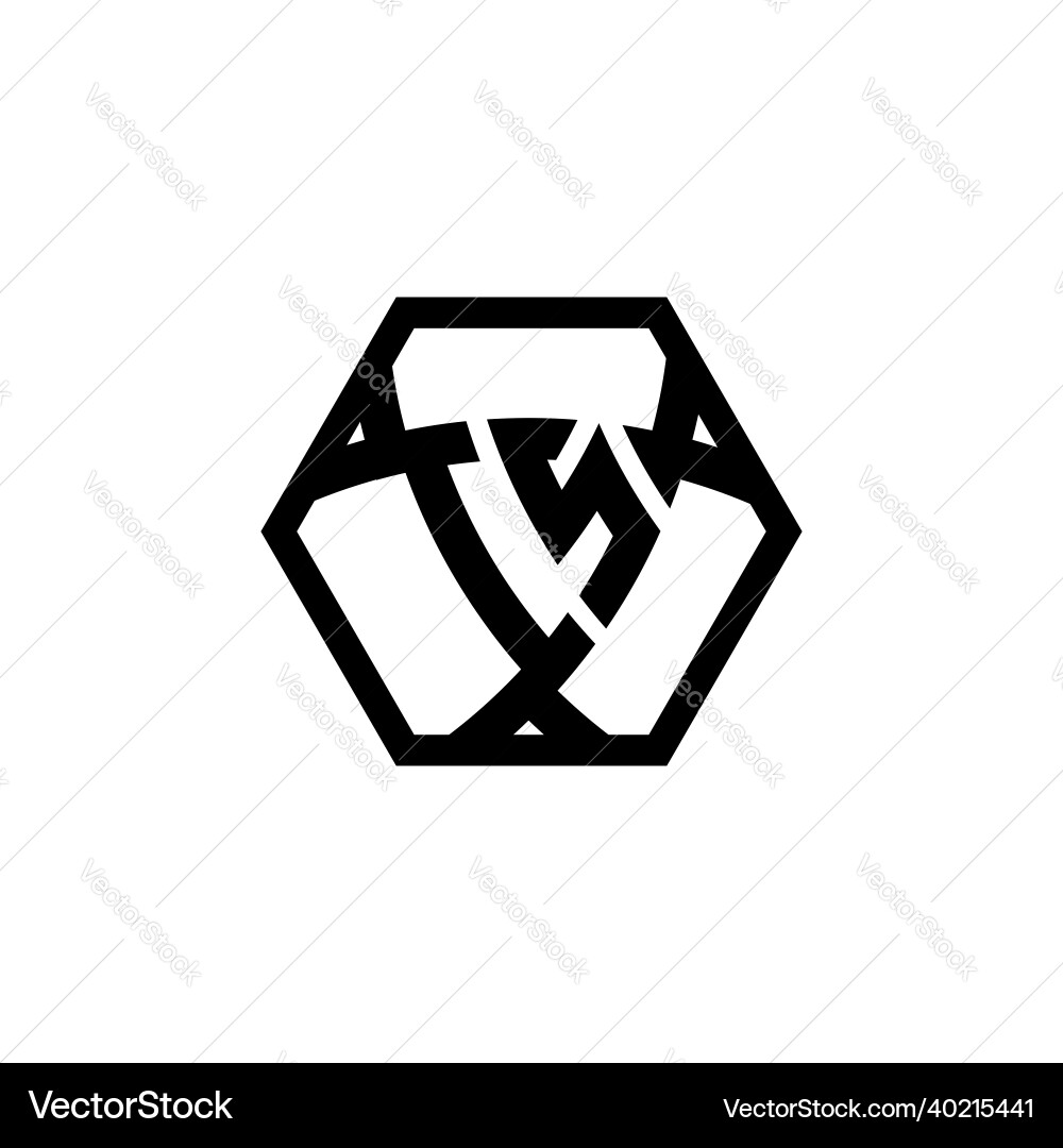 Is logo monogram triangle shield hexagonal style Is logo monogram triangle shield hexagonal style Vector Image