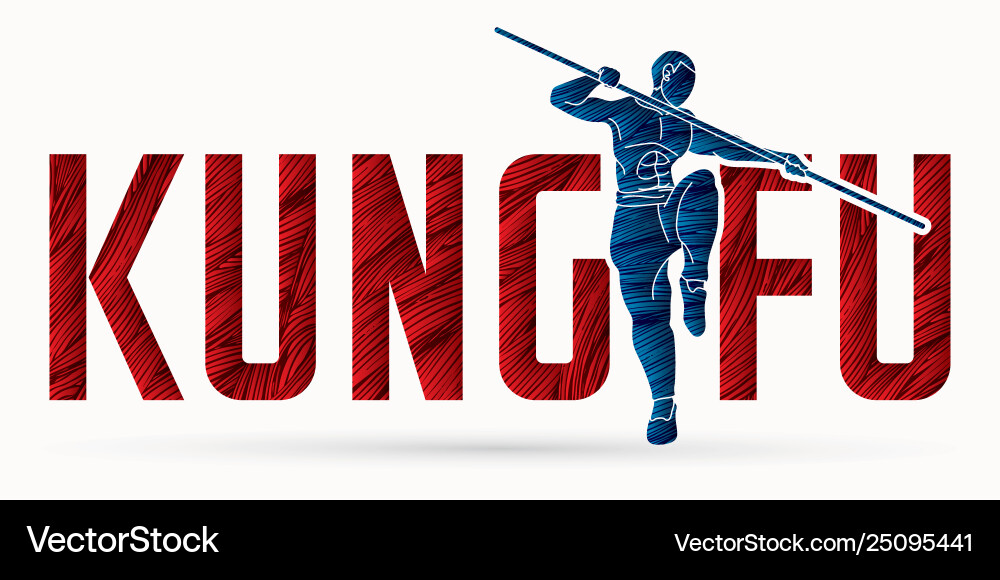 Kung fu Aktion entworfen mit Textschrift Grafik Kung fu Aktion entworfen mit Textschrift Grafik vektorbild