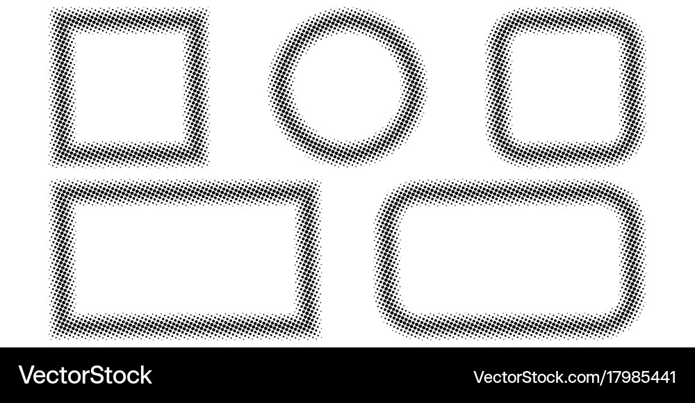 Photo frame halftone effect set of frames Vector Image