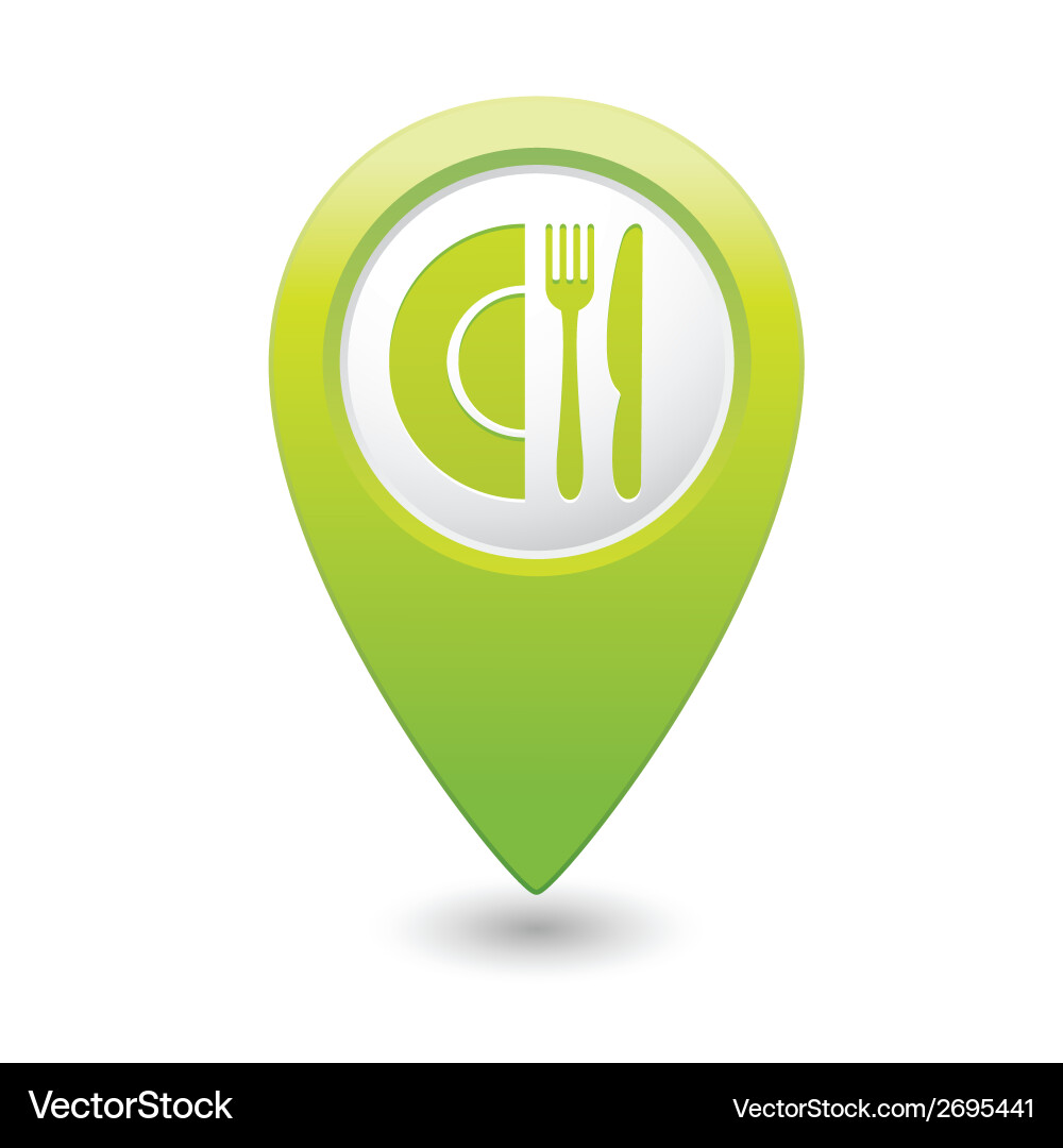 Restaurant Map Pointer Icon Vector Image