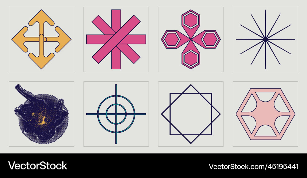 Set of y2k style objects rave Set of y2k style objects rave Vector Image