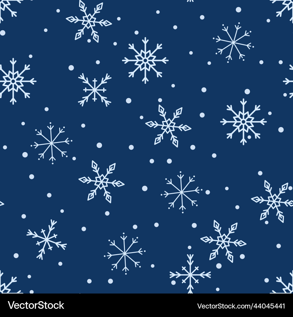 Snowflake seamless pattern new year Vector Image