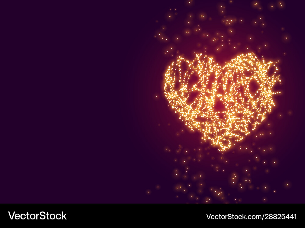 Sparkling Heart Background with Text Space Vector Image