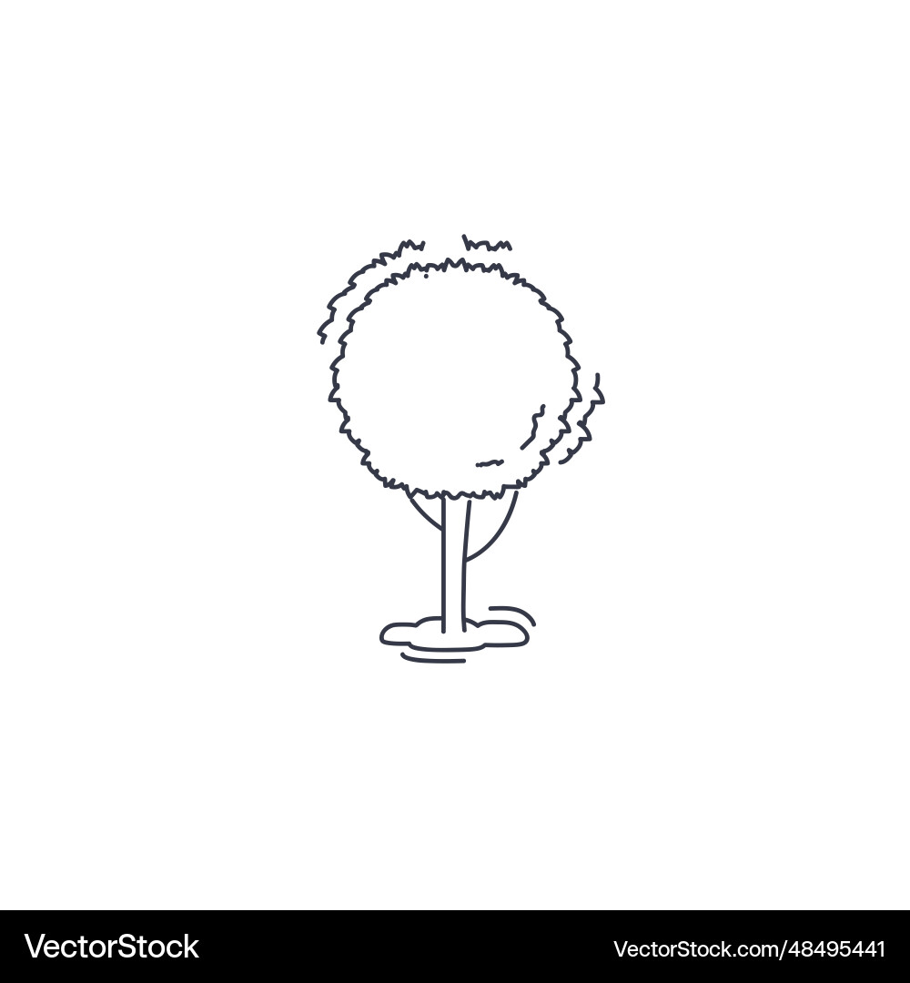 Tree line icon thin Vector Image