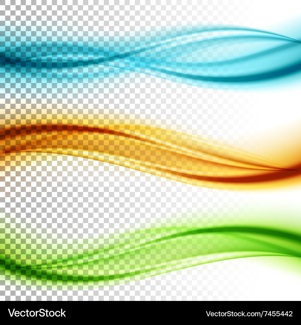 Abstract smooth color wave set vector image