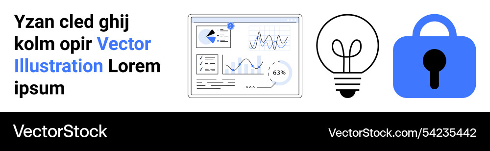 Analytics dashboard with graphs light bulb Vector Image